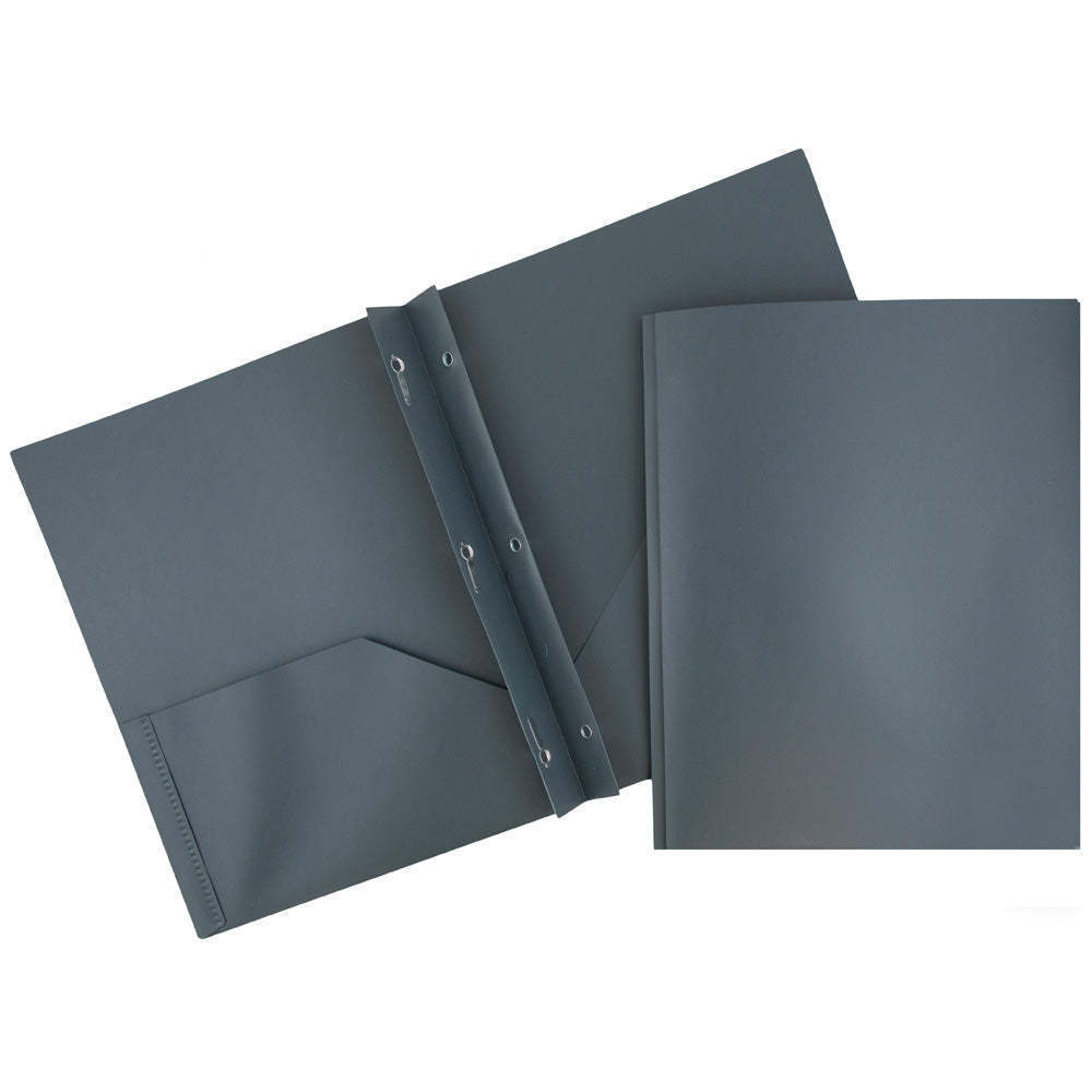 JAM Paper? Plastic Two-Pocket School POP Folders with Metal Prongs Fastener Clas